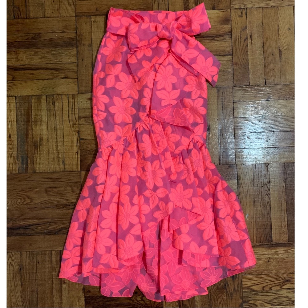 MIlly Sheer Pink Floral Mermaid Skirt.